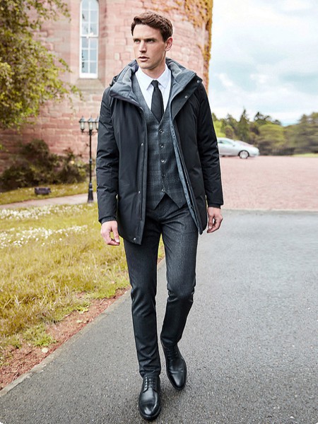 威可多男装2022秋冬季黑色羽绒服