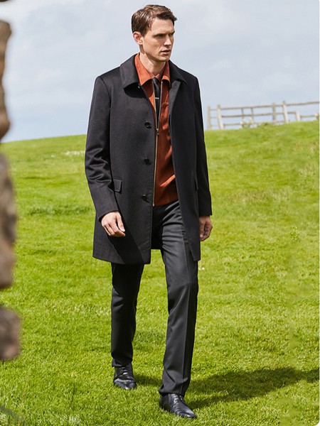 威可多男装2022秋冬季黑色长裤