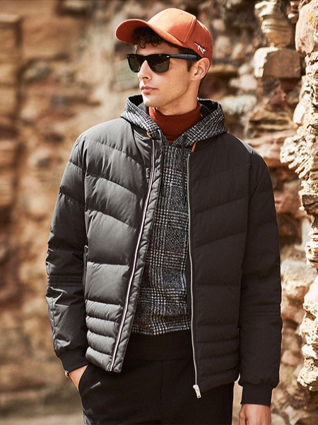 威可多男装2022秋冬季黑色棉服