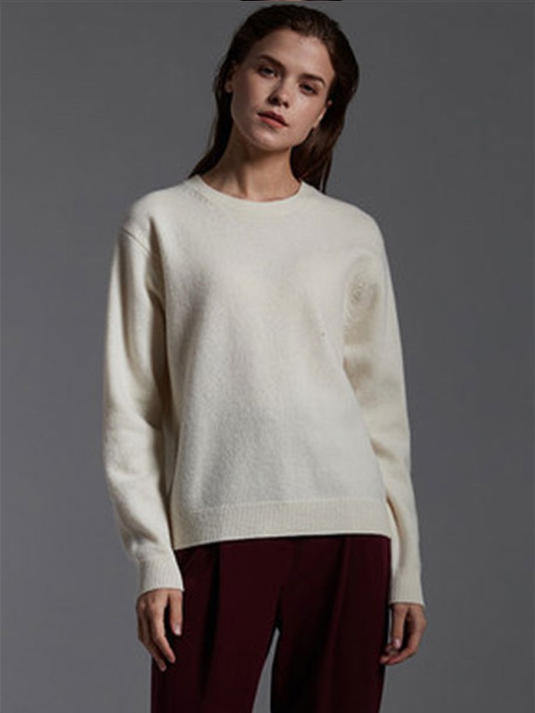 万丽女装2022秋冬季白色毛衣