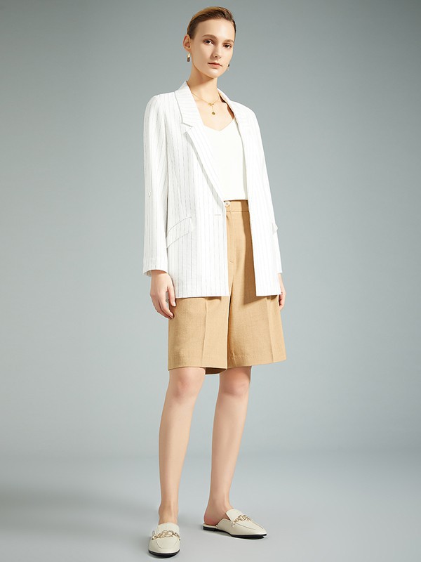 万丽女装2022秋冬季蓝色短裤