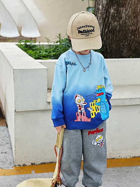 动漫童话童装2022秋冬季蓝色T恤