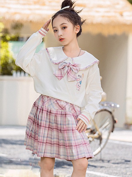 动漫童话童装2022秋冬季粉色百褶裙