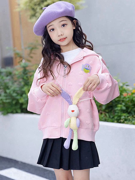 动漫童话童装2022秋冬季粉色针织衫