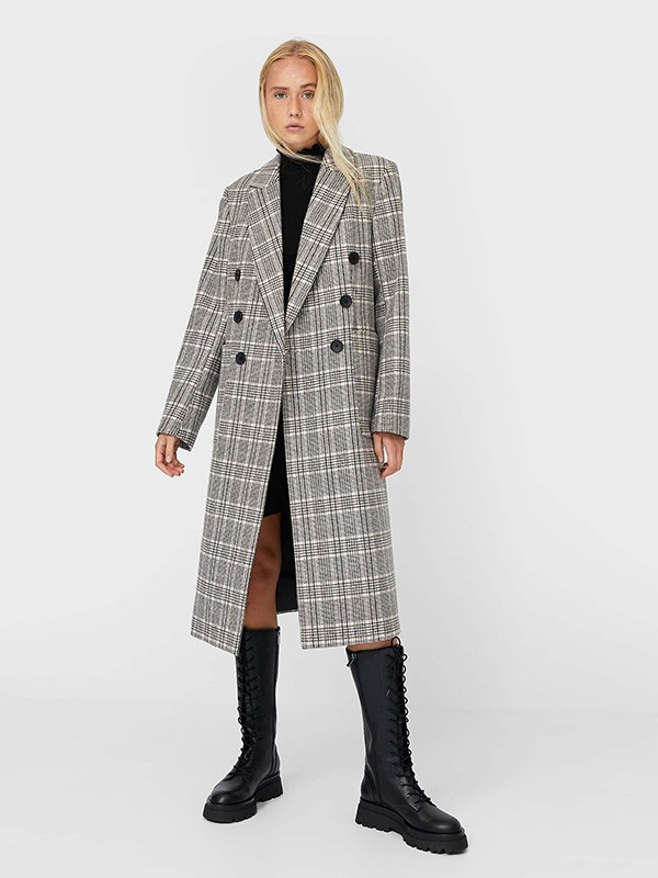 Stradivarius女装2022秋冬季灰色大衣