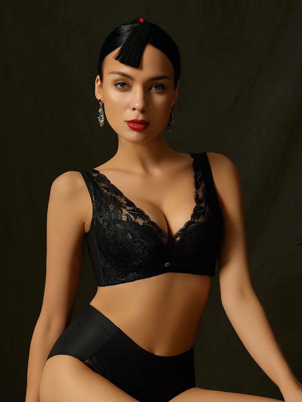 峰尚美内衣2022秋冬季黑色时尚内衣