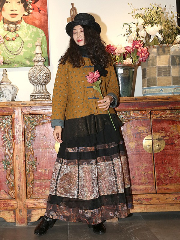 吉丘古儿女装2022秋冬季黑色长裙