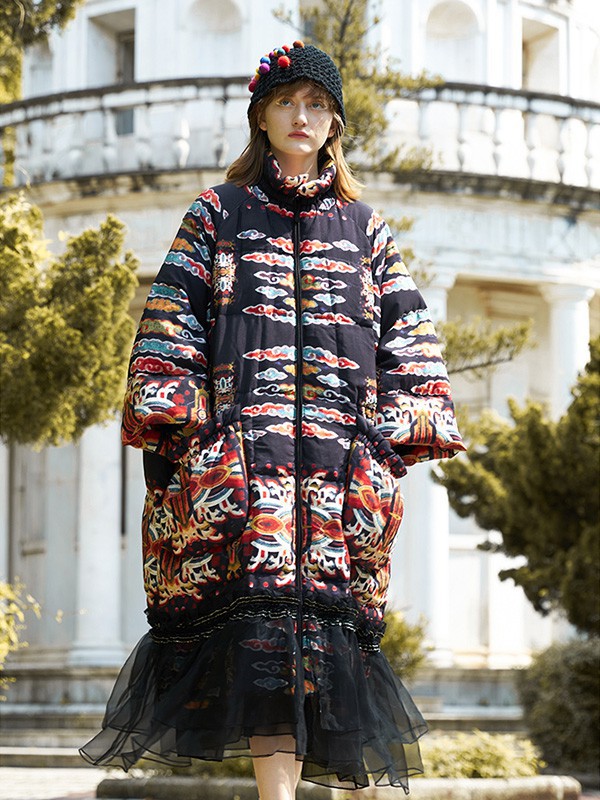 吉丘古儿女装2022秋冬季黑色棉服