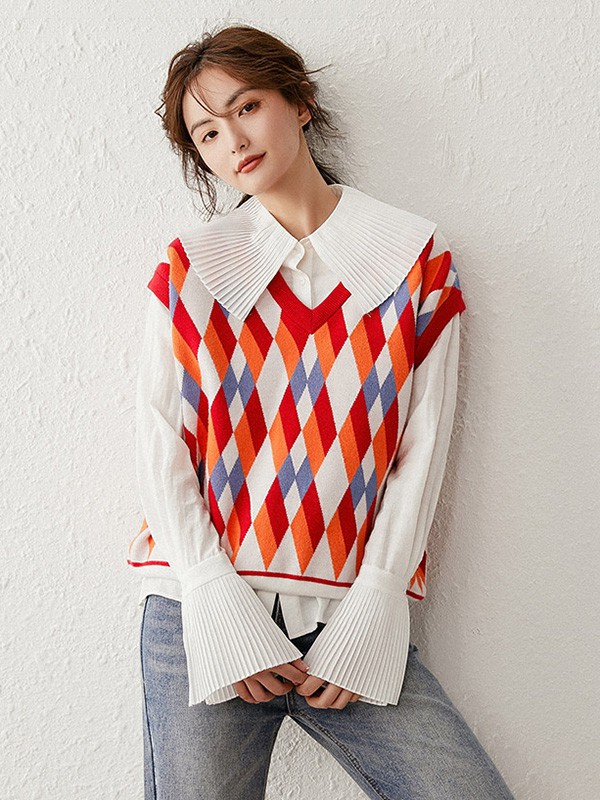 白鹿语女装2022秋冬季白色衬衫