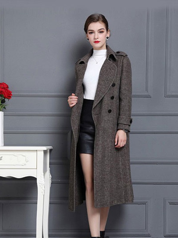 AG娅格2022秋冬季灰色大衣