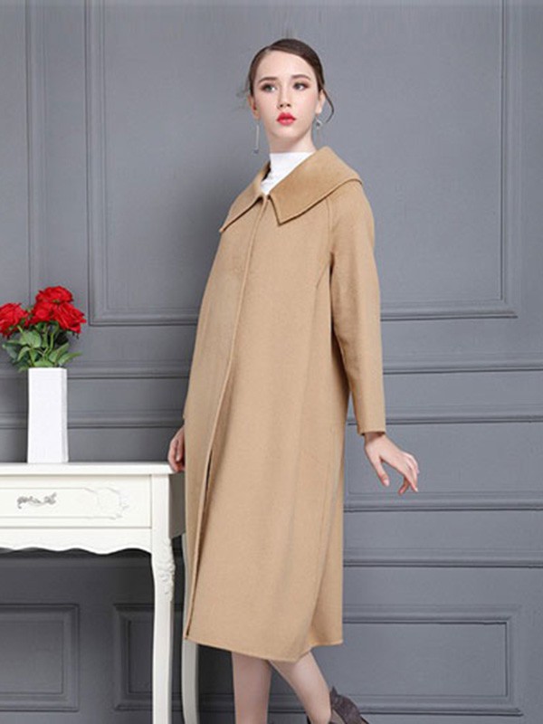 AG娅格女装2022秋冬季驼色大衣