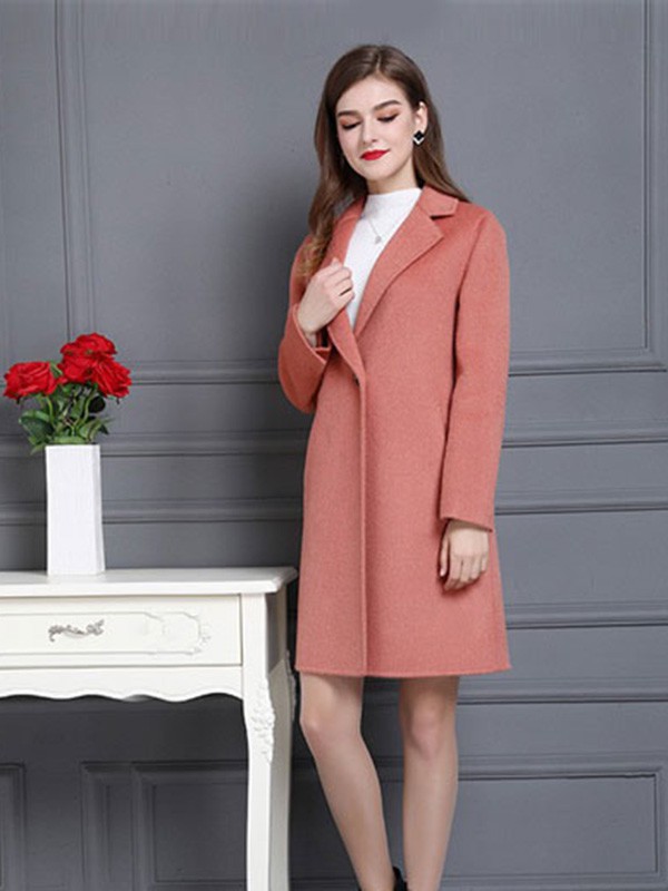 AG娅格女装2022秋冬季橙色大衣