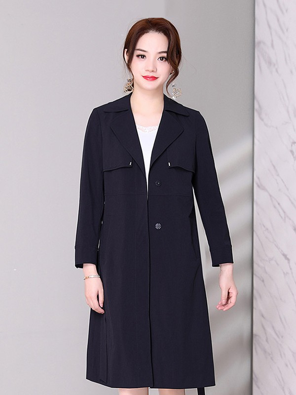 AG娅格女装2022秋冬季黑色大衣