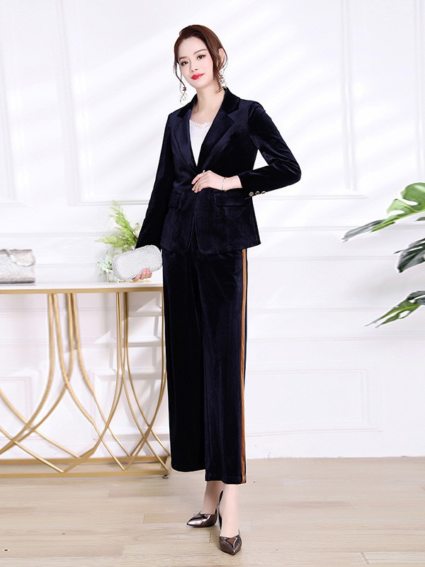 AG娅格女装2022秋冬季黑色阔腿裤