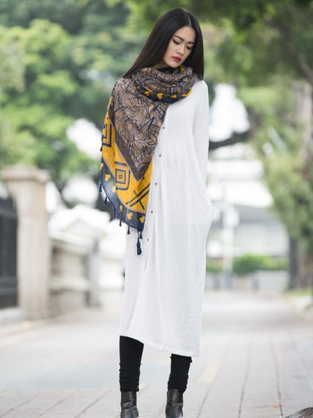 曦然女装2022秋冬季白色衬衫