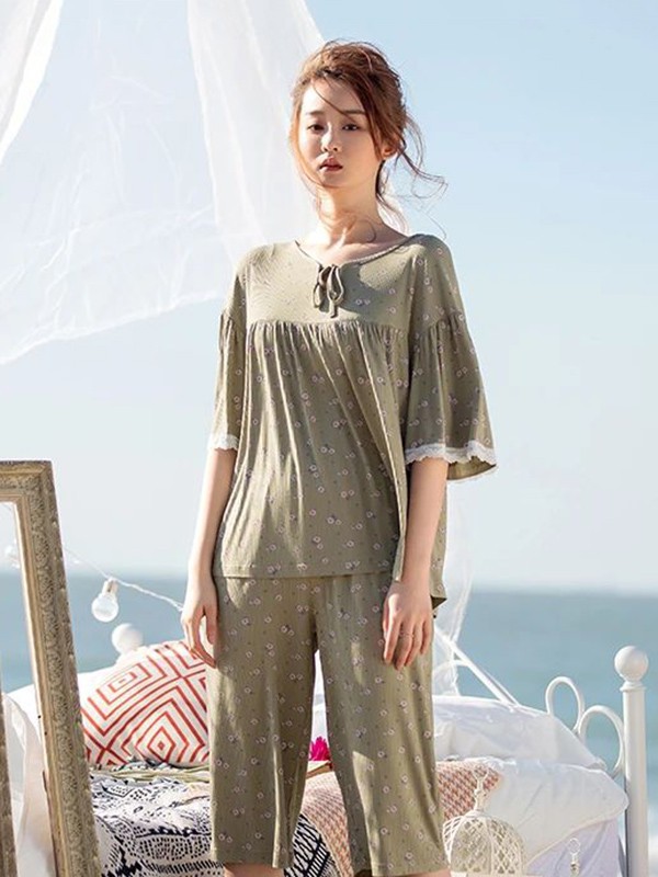 诺茵儿内衣2022秋冬季绿色家居服