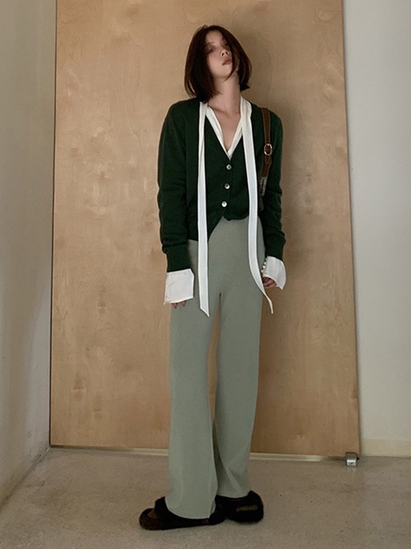 LAMPS2022秋冬季蓝色阔腿裤