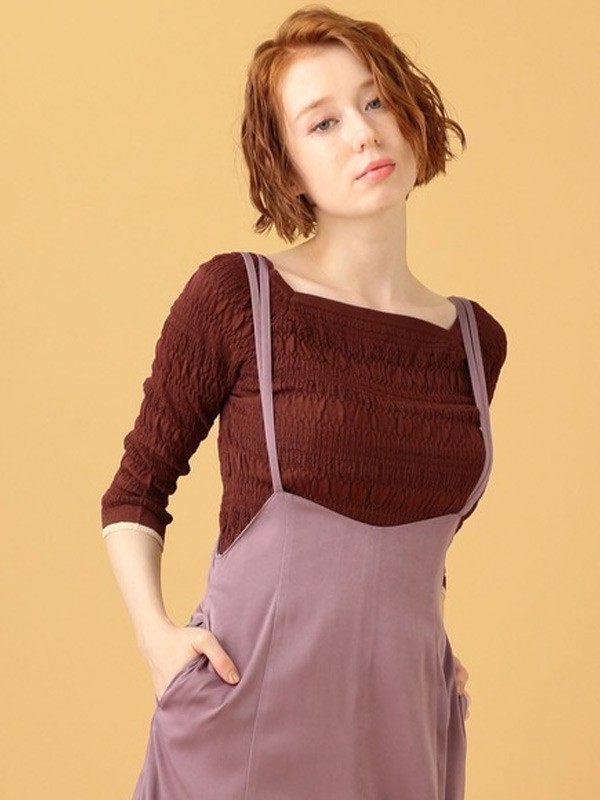 Deicy女装2022秋冬季紫色背带裤