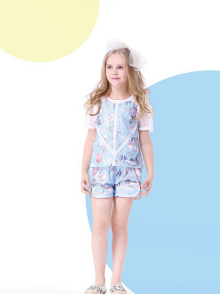 童年童样童装2022春夏季蓝色T恤