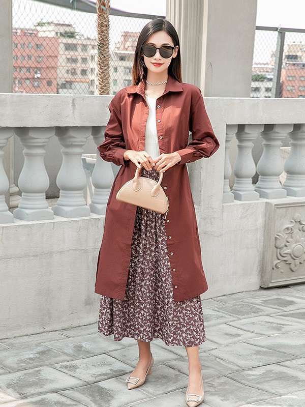 梦之屋2022秋冬季橙色风衣