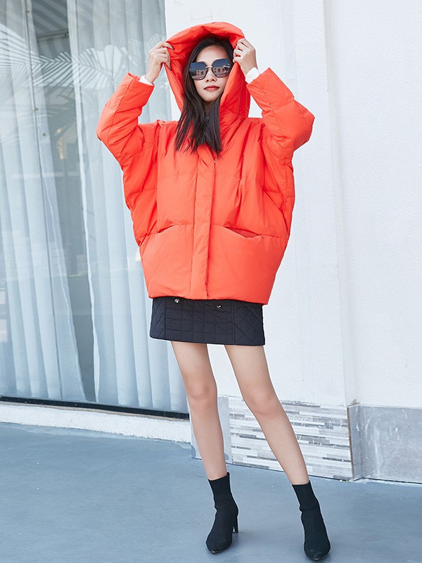 梦之屋女装2022秋冬季橙色外套