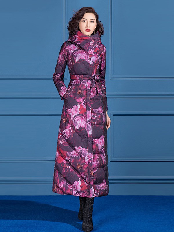 首尚格释女装2022秋冬季紫色棉服