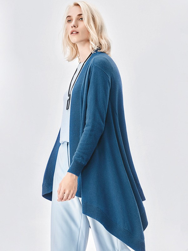 嘉禾利莎女装2022秋冬季蓝色外套