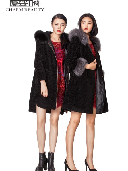 夏姿绮女装2022秋冬季黑色棉服