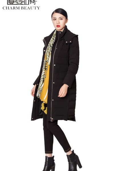 夏姿绮女装2022秋冬季黑色棉服