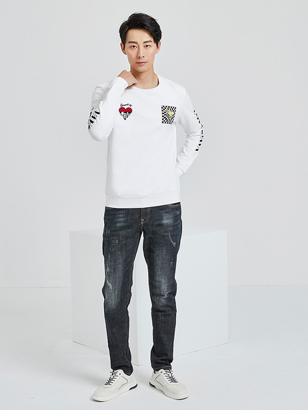 斯得雅男装2022秋冬季白色T恤