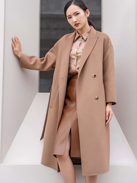 Effusive女装2022秋冬季卡其色大衣