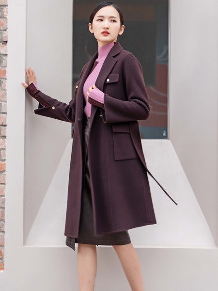 Effusive女装2022秋冬季咖啡色大衣