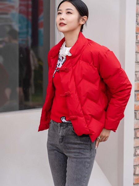 Effusive女装2022秋冬季红色棉服