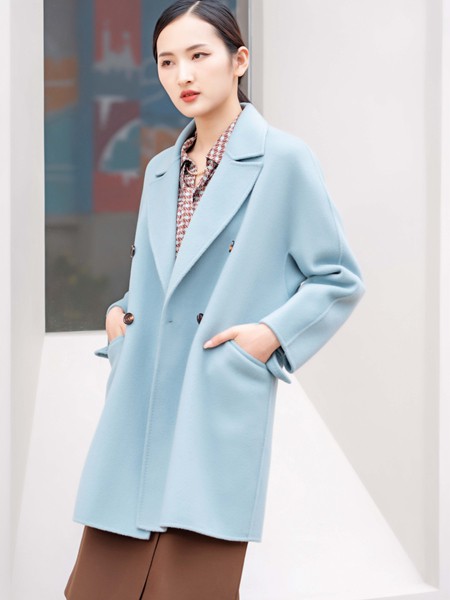 Effusive女装2022秋冬季蓝色大衣