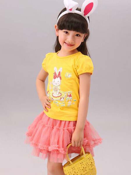 潮童天地童装2023秋冬季黄色T恤