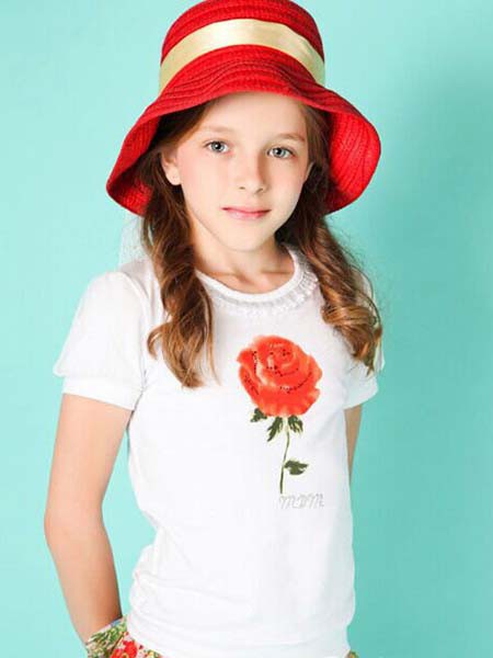 潮童天地童装2023春夏季白色T恤