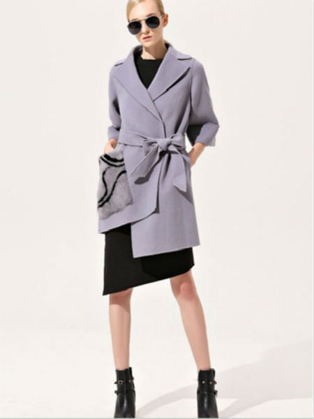 浙妮女装2022秋冬季灰色大衣