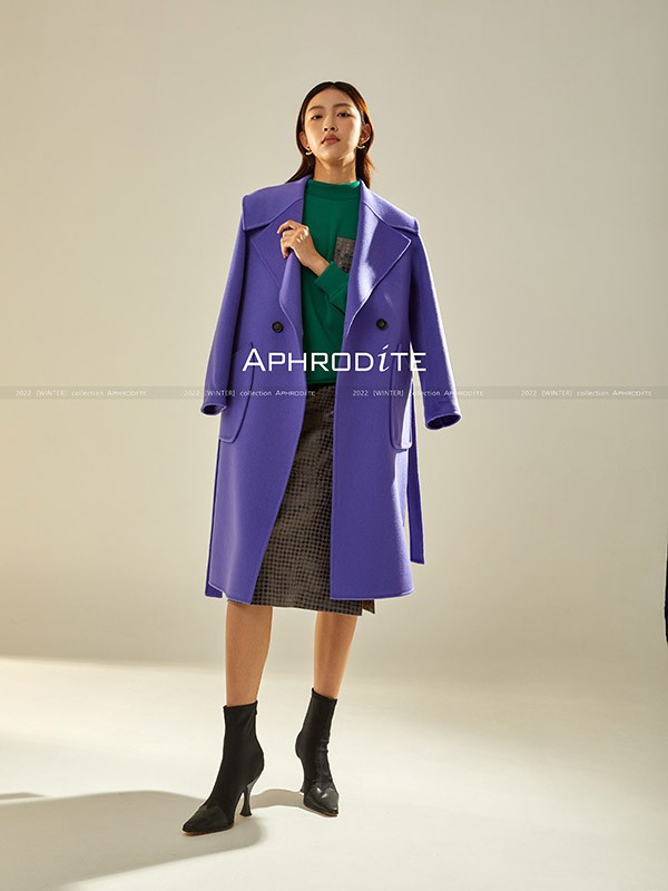 雅芙2022秋冬季紫色大衣