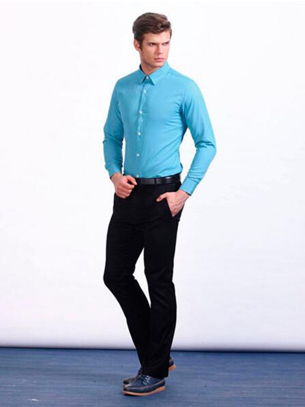 男孩制造2022春夏季蓝色衬衫