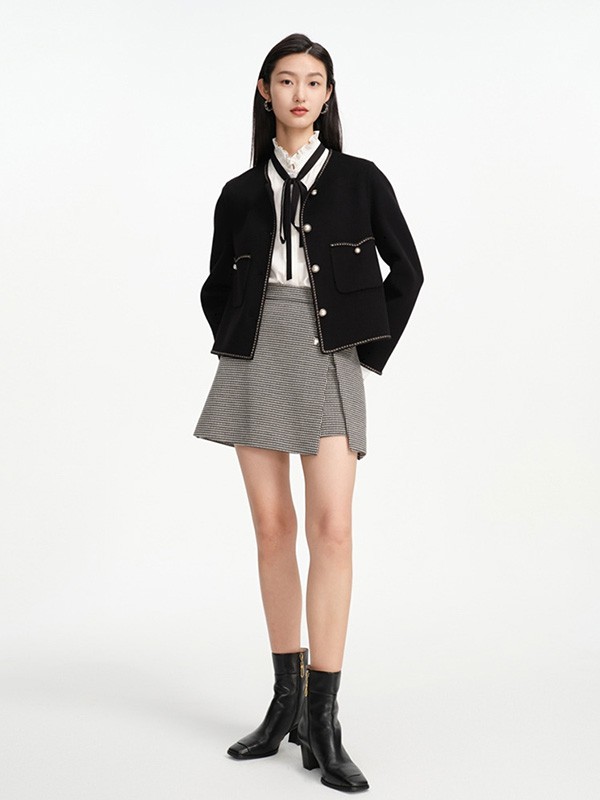 EP雅莹女装2022秋冬季灰色短裙