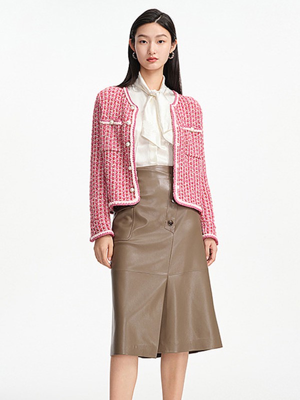 EP雅莹女装2022秋冬季白色长裙