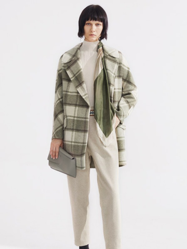 LUDICO2022秋冬季绿色大衣