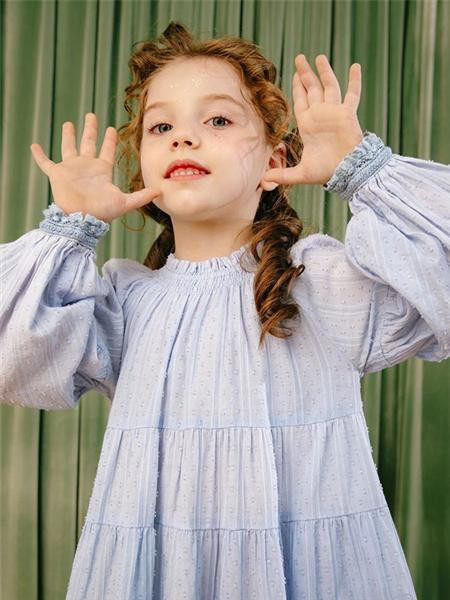 小食梦兽2022秋冬季蓝色连衣裙