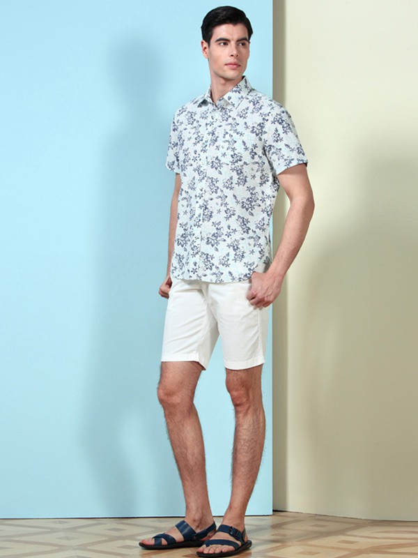 占姆士男装2023春夏季白色衬衫