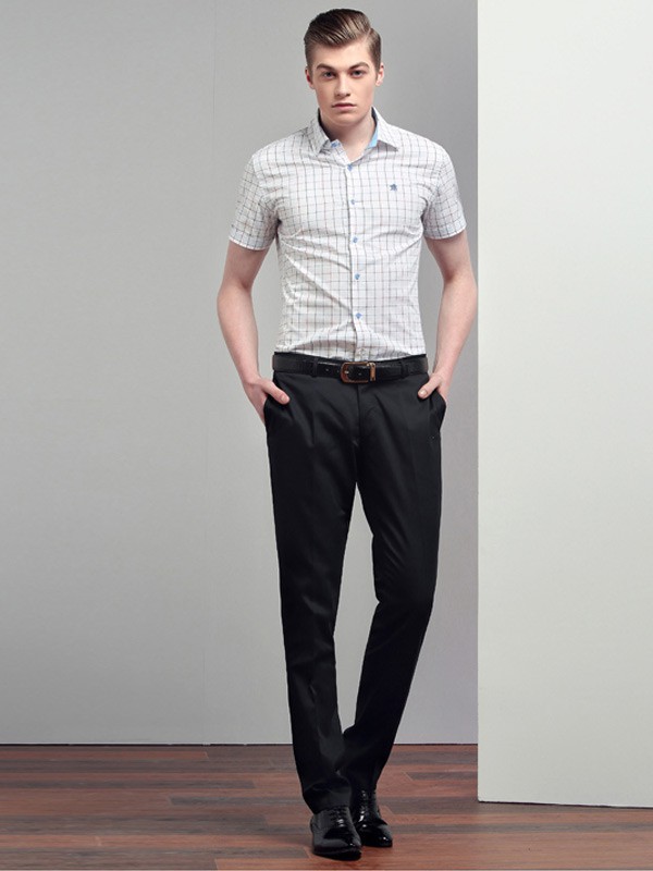 占姆士男装2023春夏季白色衬衫