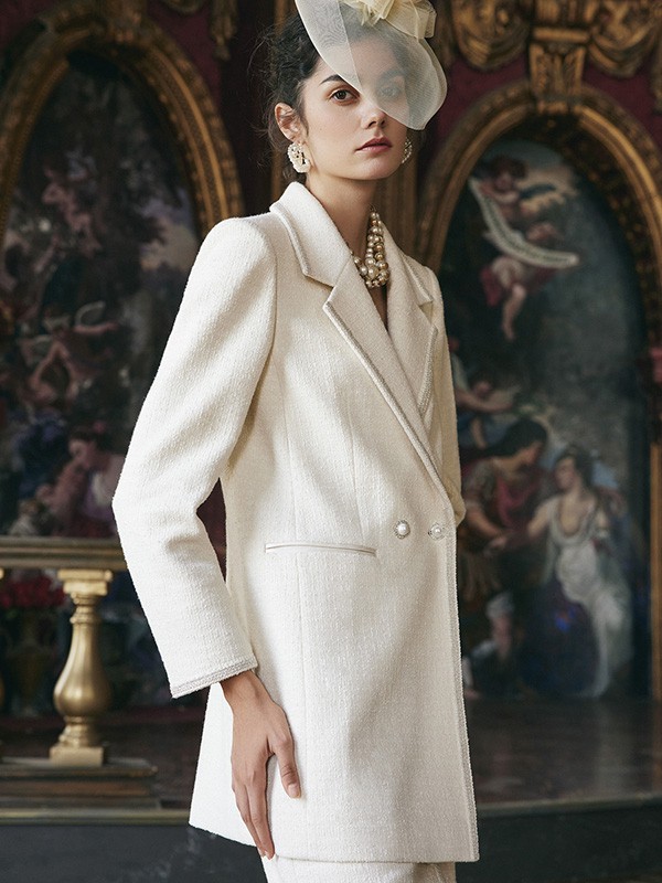 LAI睐女装2022秋冬季白色大衣