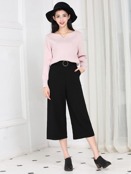 婉姿2022秋冬季粉色T恤