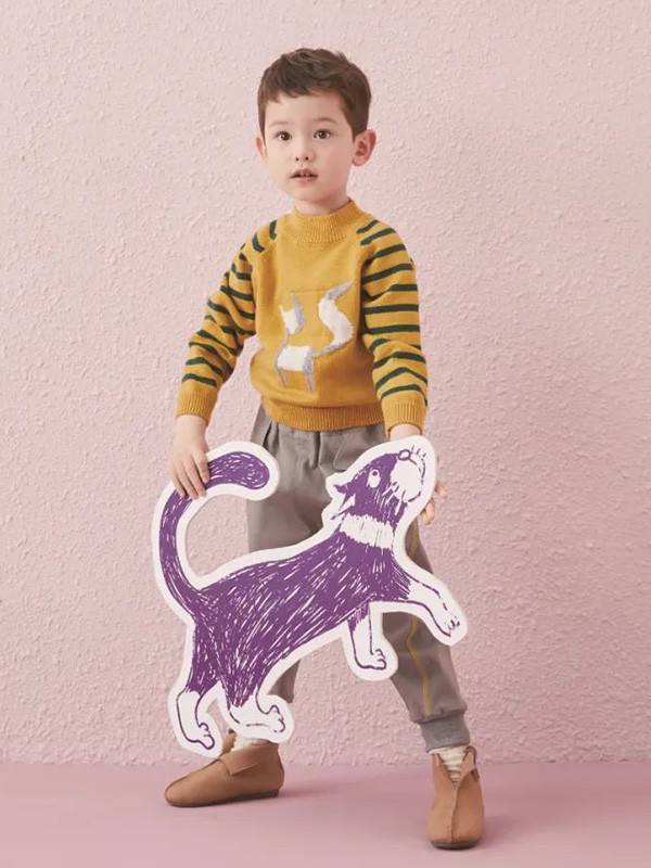 金果果2022秋冬季黄色毛衣