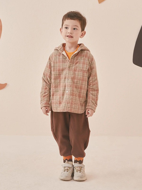 金果果童装2022秋冬季咖啡色工装裤