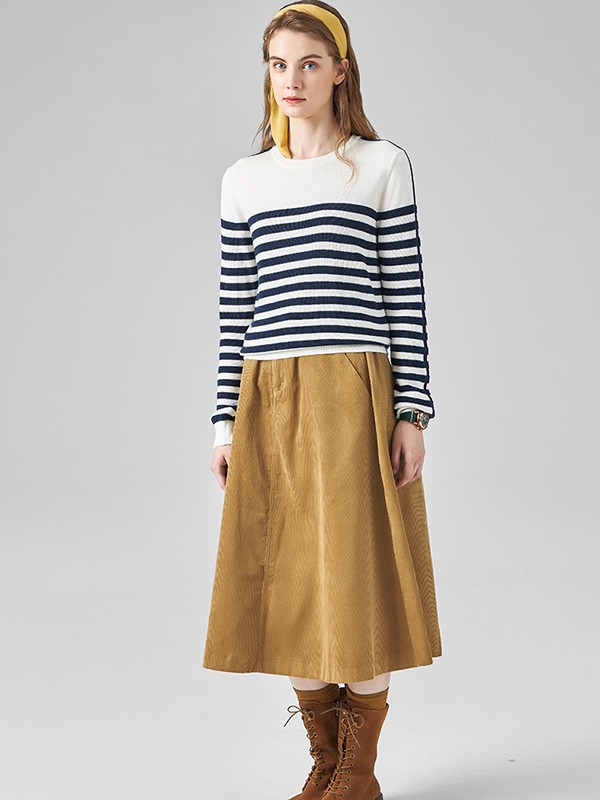 乐飞叶女装2022秋冬季黄色长裙